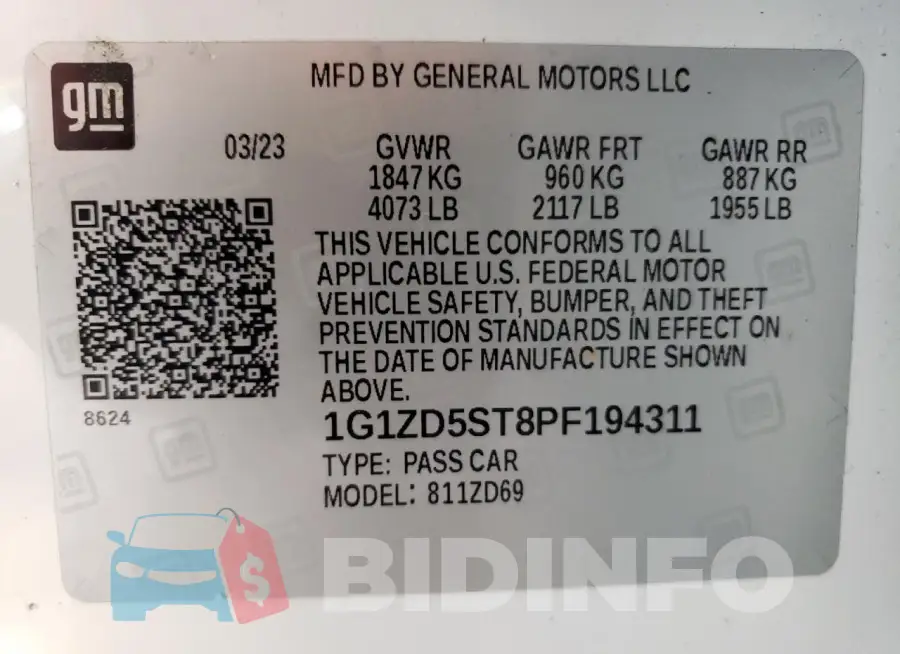1G1ZD5ST8PF194311 Photo# 12