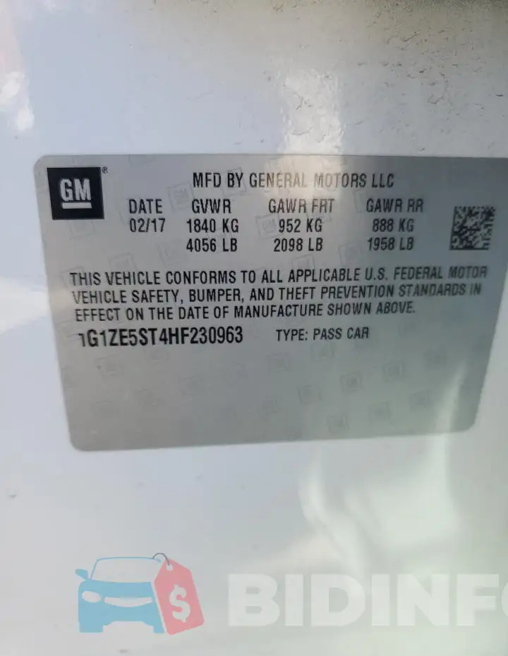 1G1ZE5ST4HF230963 Photo# 13