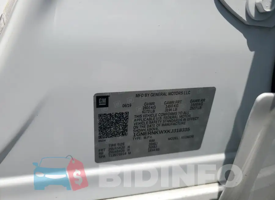 1GNERNKWXKJ318335 Photo# 14