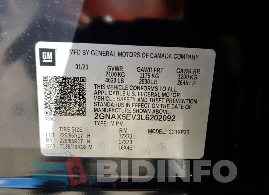 2GNAX5EV3L6202092 Photo# 13