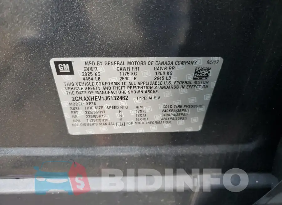 2GNAXHEV1J6132462 Photo# 13
