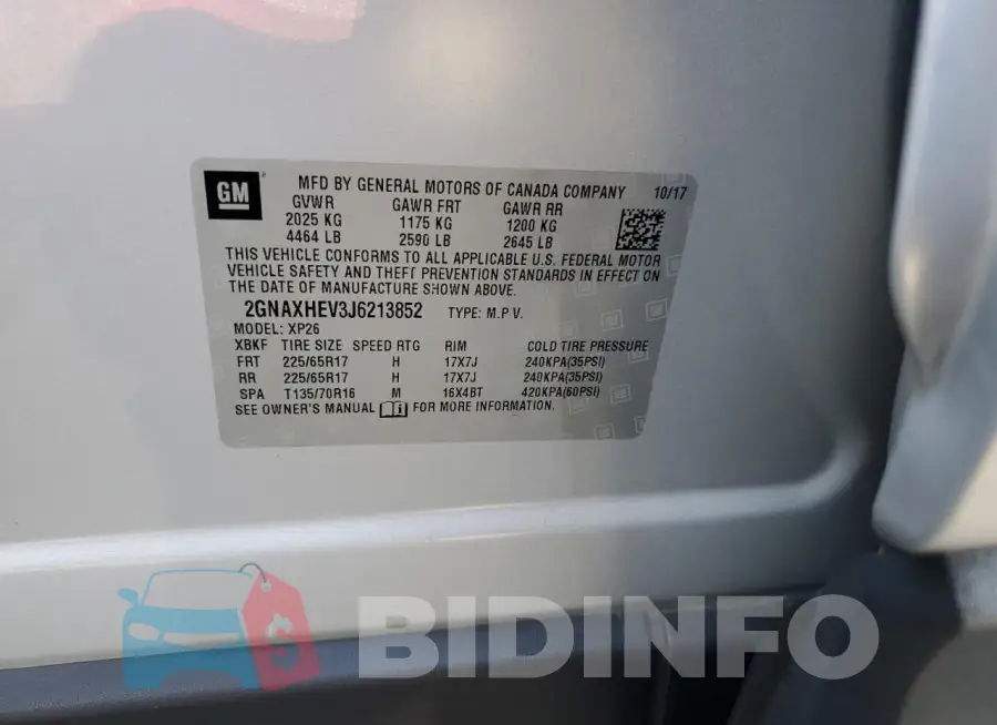 2GNAXHEV3J6213852 Photo# 13
