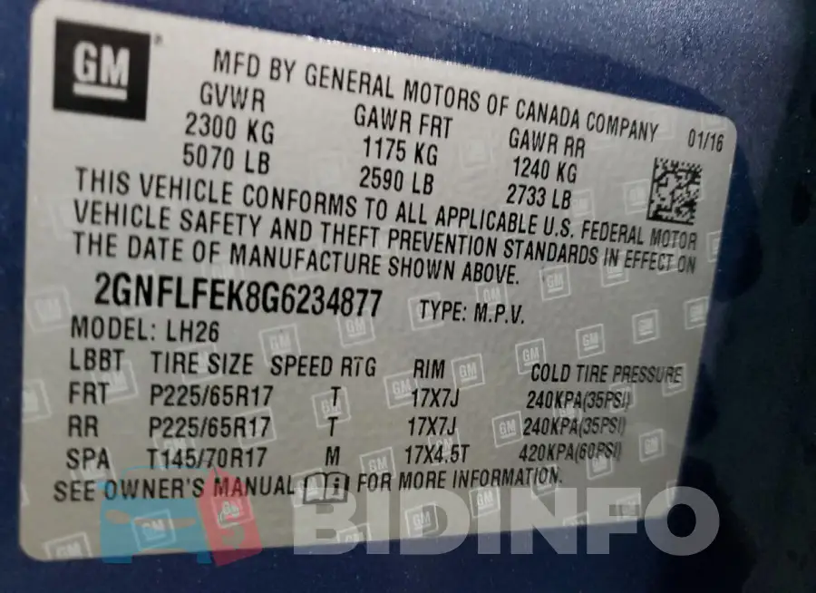 2GNFLFEK8G6234877 Photo# 14