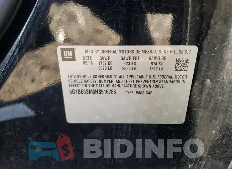 3G1BE6SM3HS516783 Photo# 12