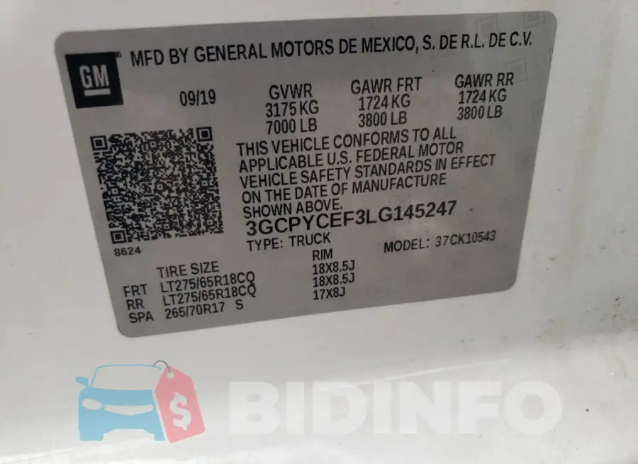 3GCPYCEF3LG145247 Photo# 13