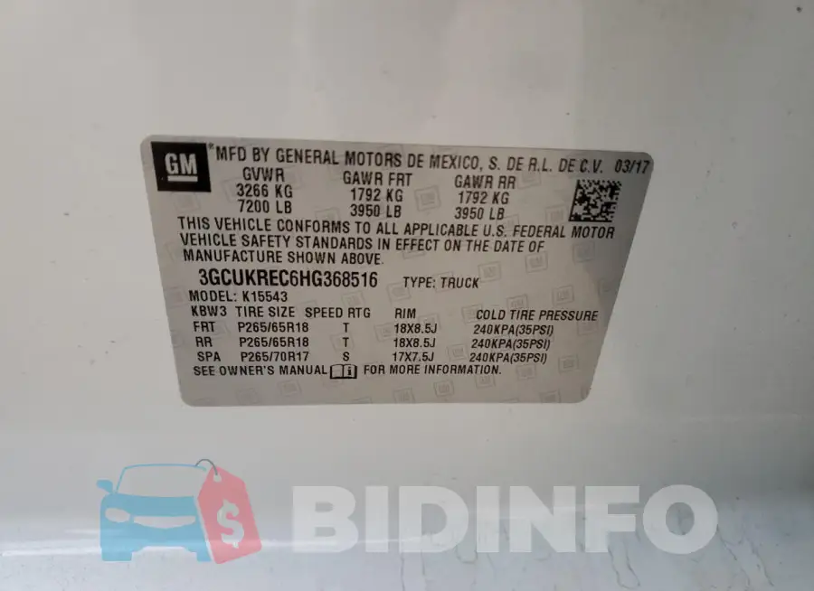 3GCUKREC6HG368516 Photo# 12