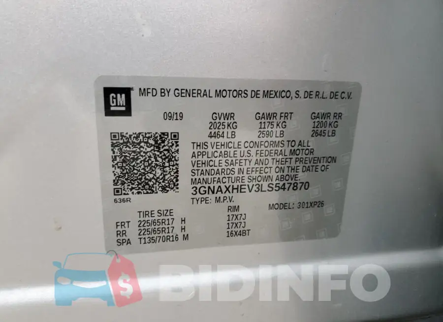 3GNAXHEV3LS547870 Photo# 14