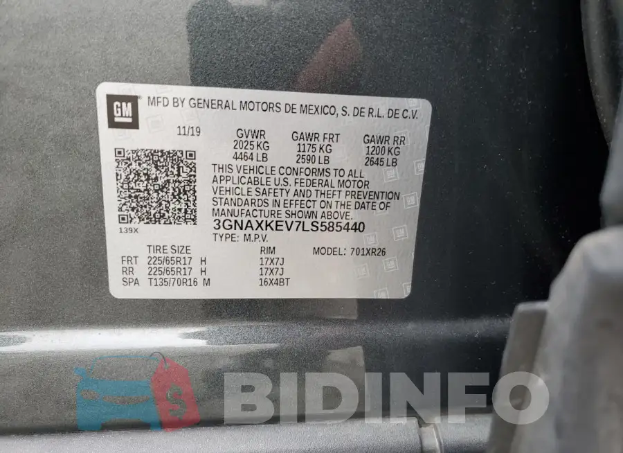 3GNAXKEV7LS585440 Photo# 14