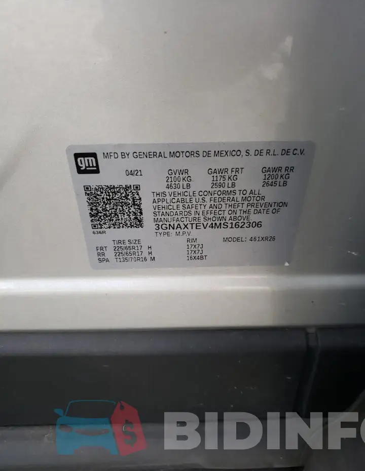 3GNAXTEV4MS162306 Photo# 14