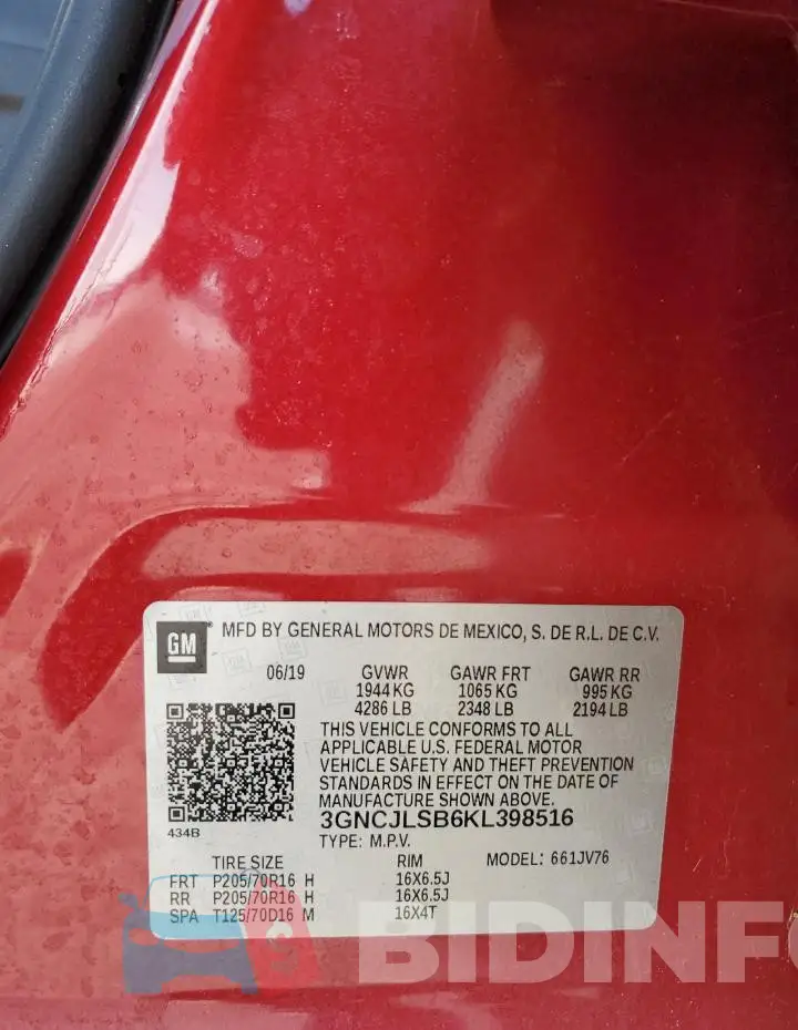 3GNCJLSB6KL398516 Photo# 13