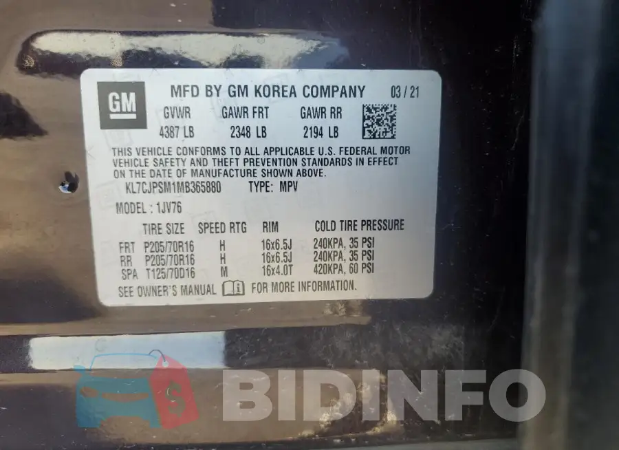 KL7CJPSM1MB365880 Photo# 13