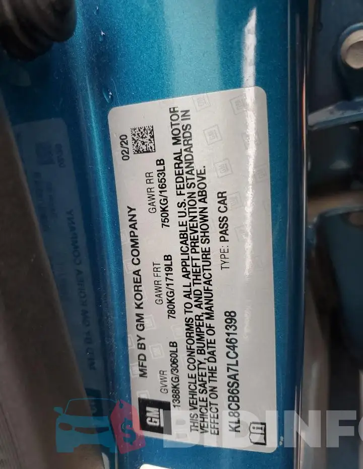 KL8CB6SA7LC461398 Photo# 13