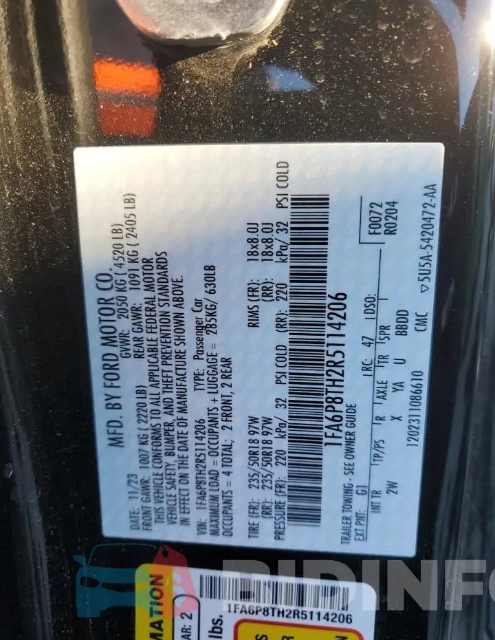 1FA6P8TH2R5114206 Photo# 13
