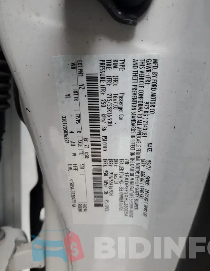 1FADP3F2XHL280064 Photo# 12