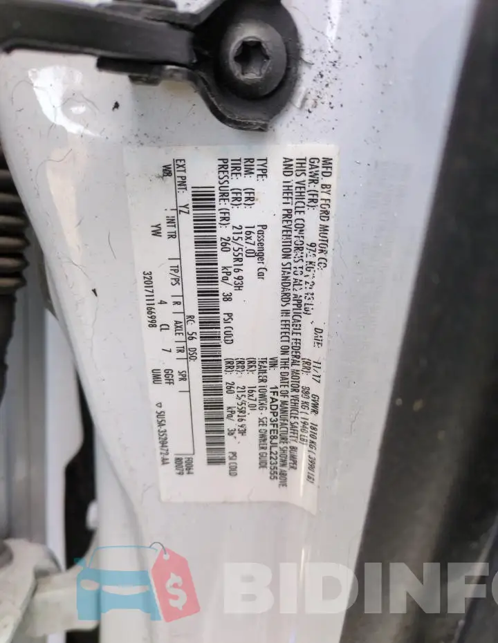 1FADP3FE8JL223555 Photo# 12