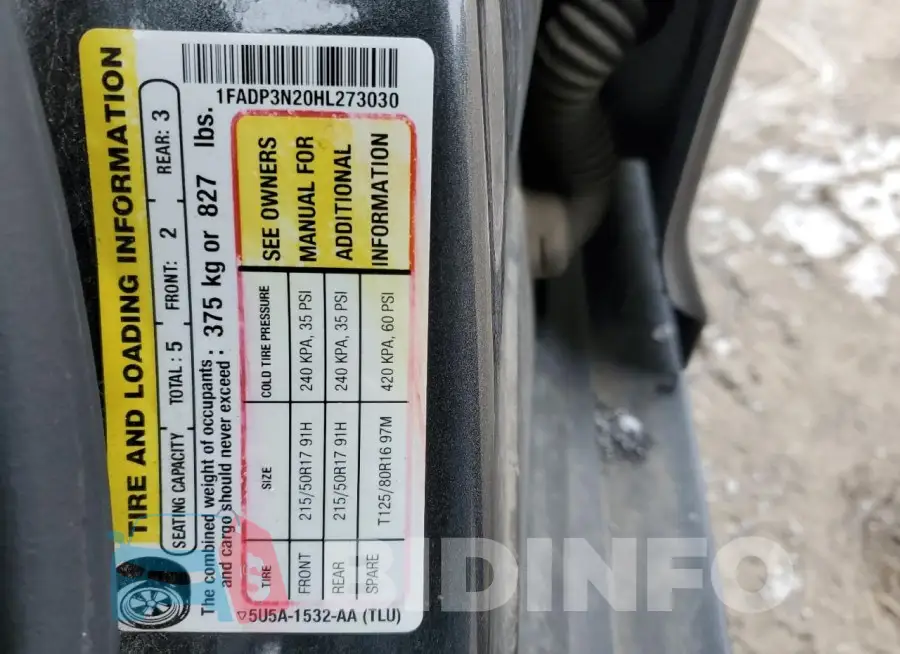 1FADP3N20HL273030 Photo# 12