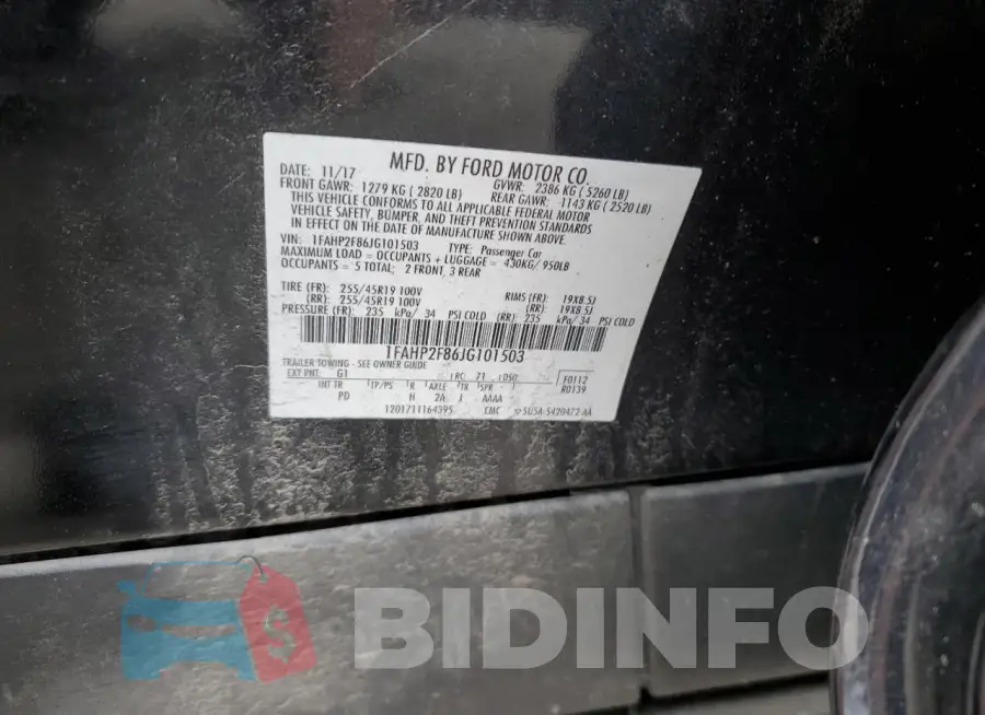 1FAHP2F86JG101503 Photo# 12