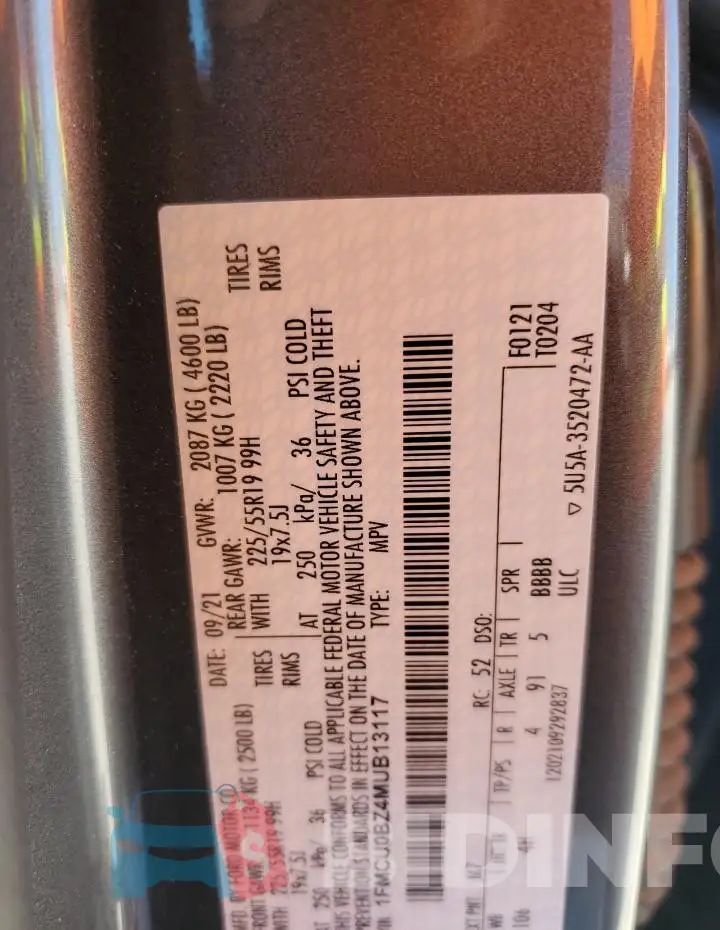 1FMCU0BZ4MUB13117 Photo# 12