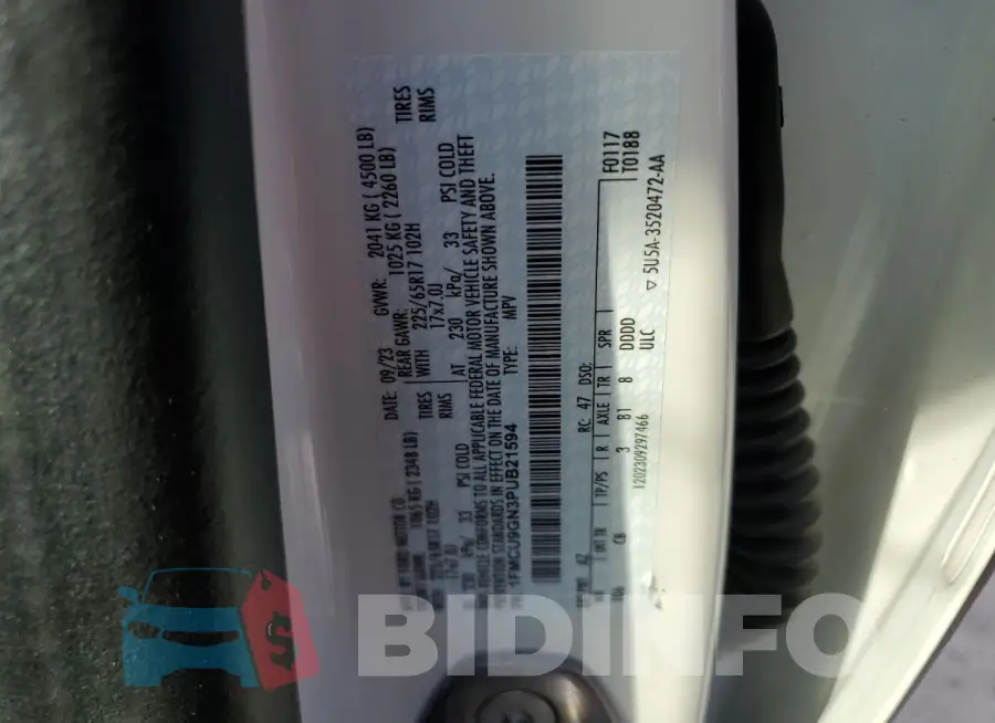 1FMCU9GN3PUB21594 Photo# 13
