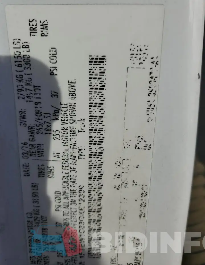 1FTEW1C83GKE12309 Photo# 13