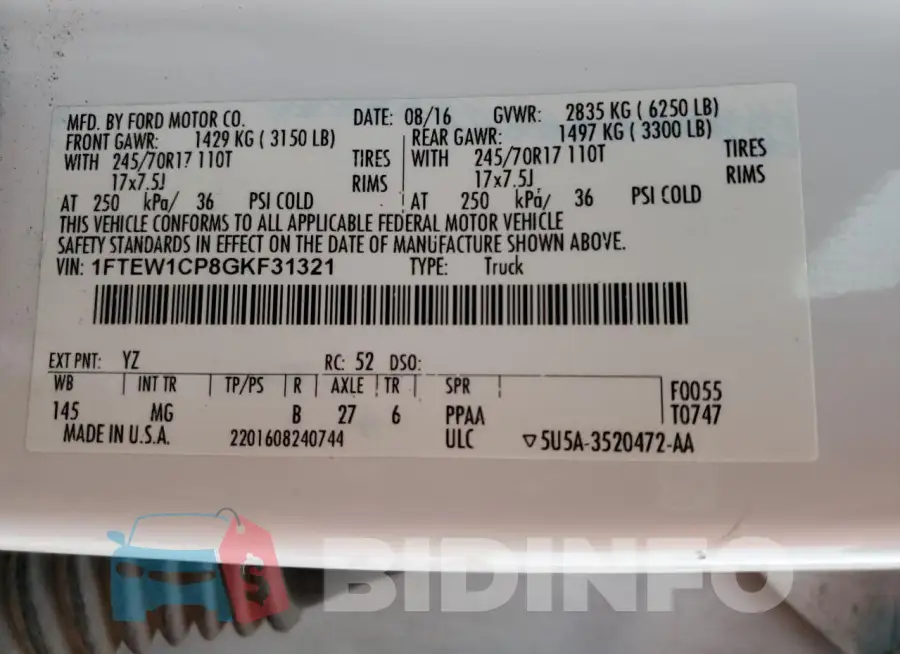 1FTEW1CP8GKF31321 Photo# 12
