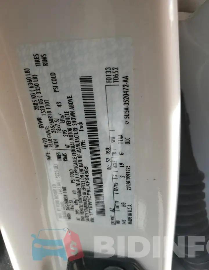 1FTEW1CP8LKF54365 Photo# 12