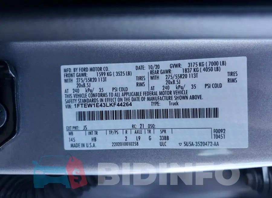 1FTEW1E43LKF44264 Photo# 13