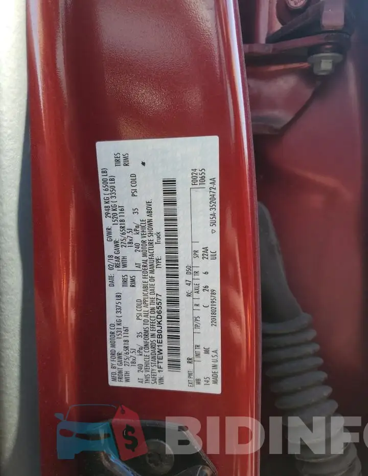 1FTEW1EB0JKD65577 Photo# 12