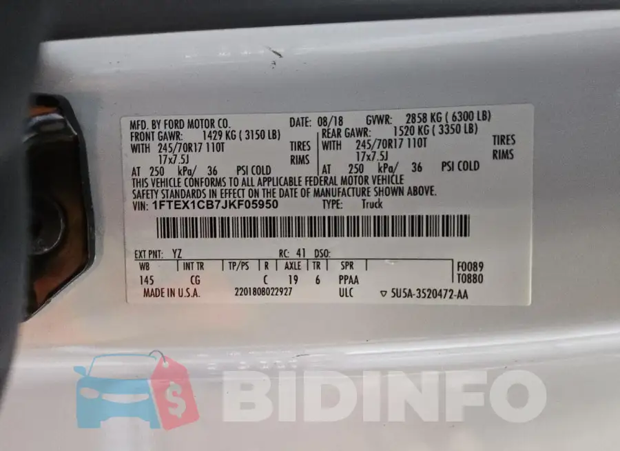 1FTEX1CB7JKF05950 Photo# 12