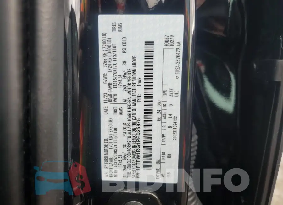 1FTFW1RG1PFD25875 Photo# 13