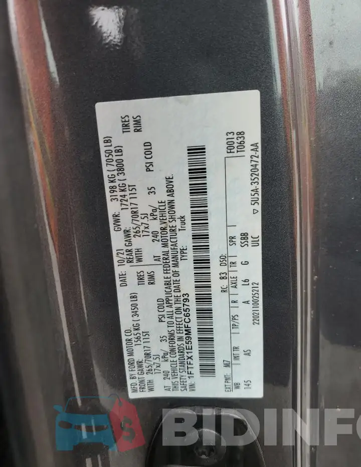 1FTFX1E59MFC65793 Photo# 12