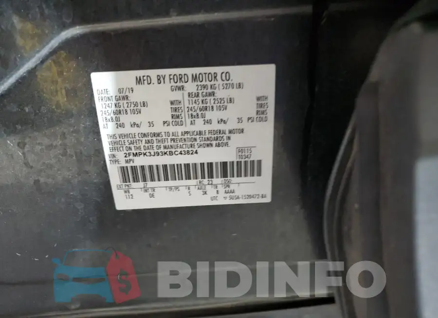 2FMPK3J93KBC43824 Photo# 14