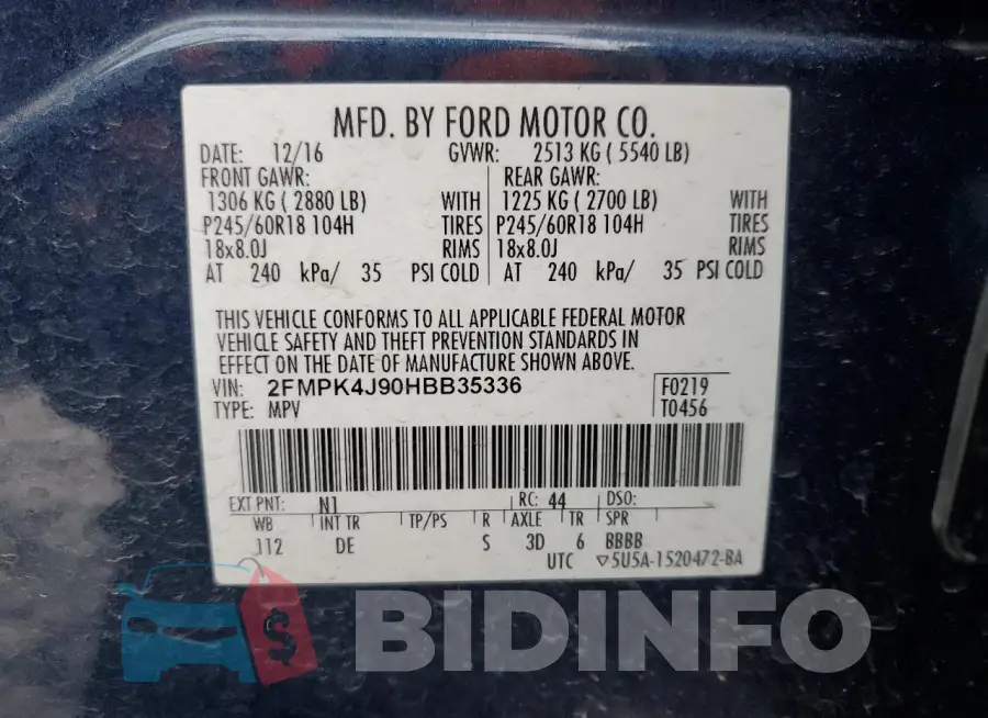 2FMPK4J90HBB35336 Photo# 13