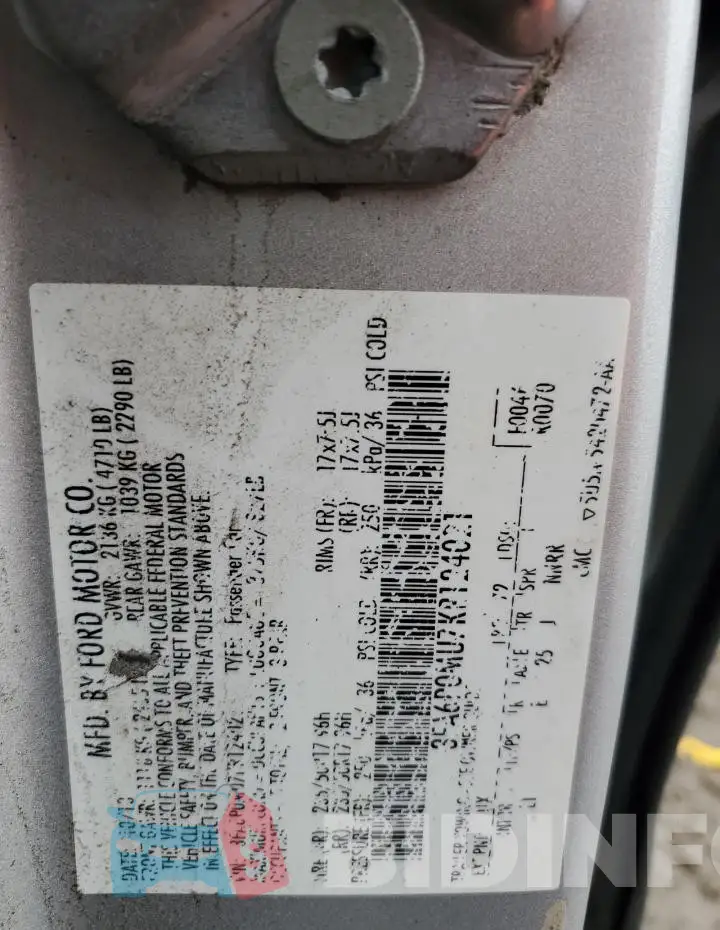 3FA6P0MU7KR124021 Photo# 12