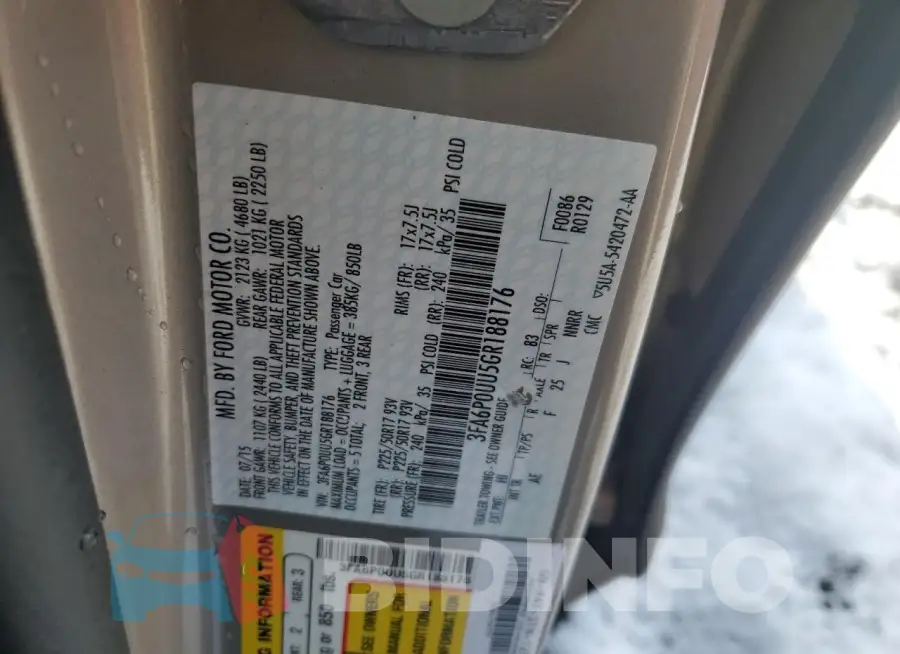 3FA6P0UU5GR188176 Photo# 13