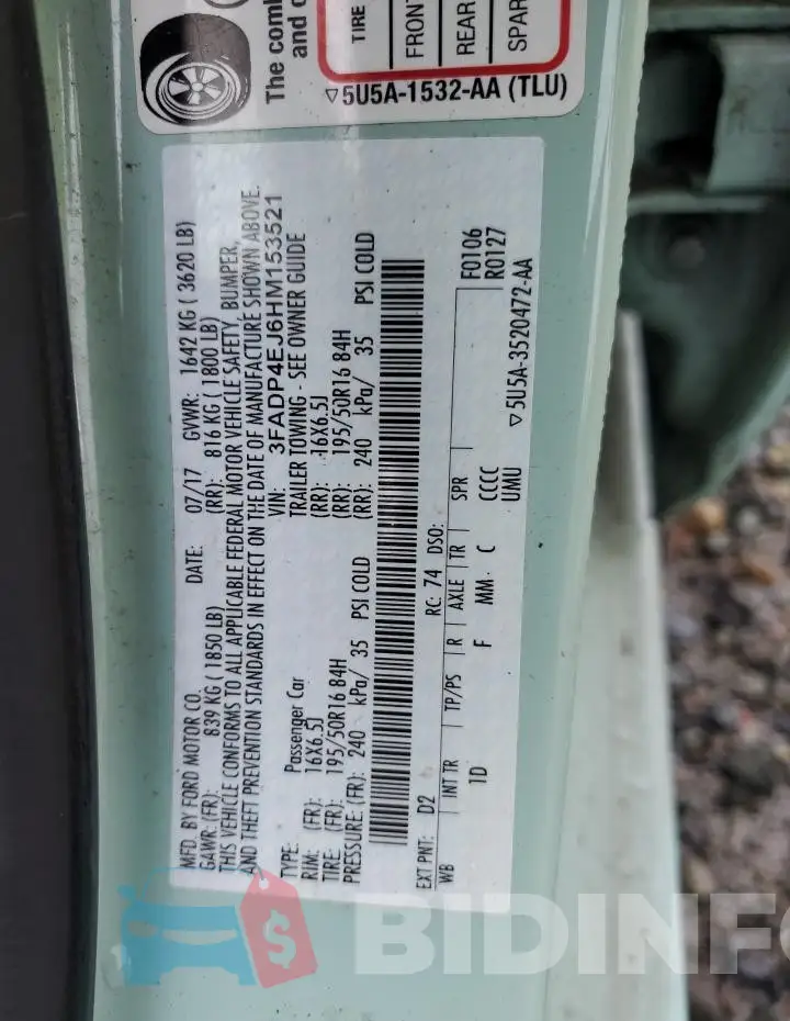 3FADP4EJ6HM153521 Photo# 12