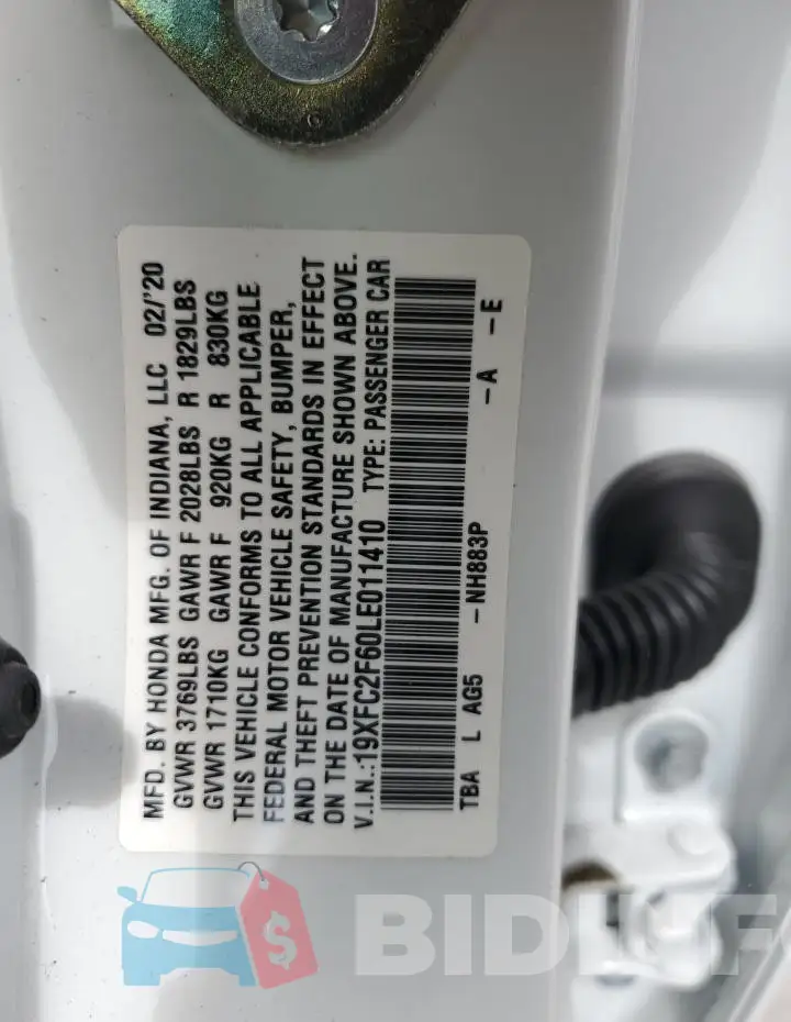 19XFC2F60LE011410 Photo# 12