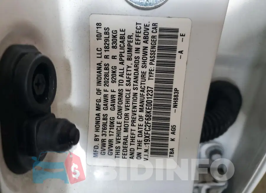19XFC2F68KE001237 Photo# 13