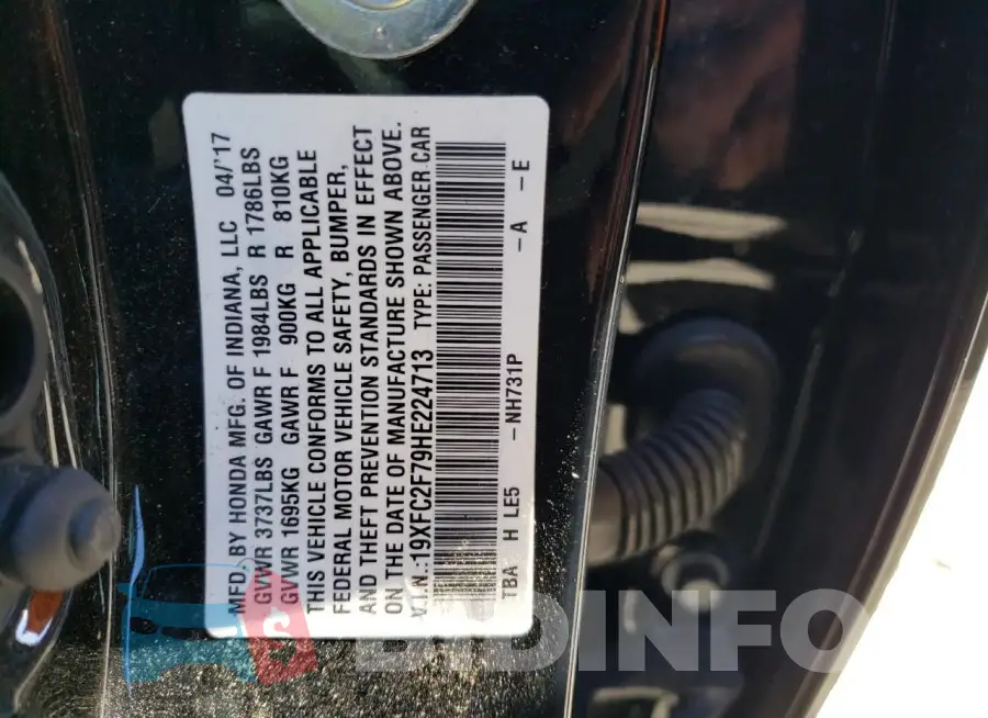 19XFC2F79HE224713 Photo# 13