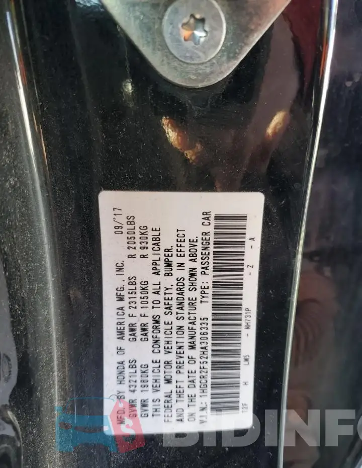 1HGCR2F52HA306335 Photo# 12