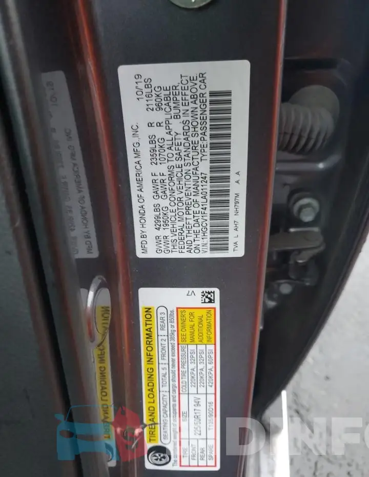 1HGCV1F41LA011247 Photo# 12
