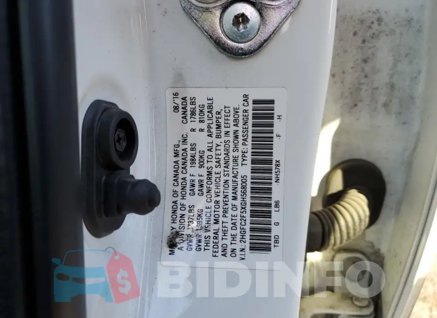 2HGFC2F5XGH568005 Photo# 12