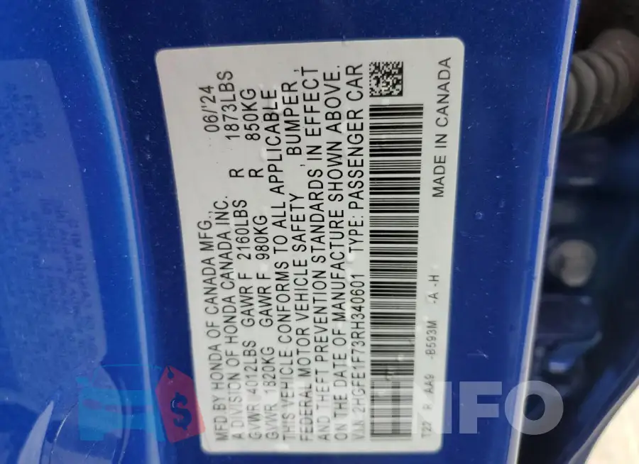 2HGFE1F73RH340601 Photo# 12