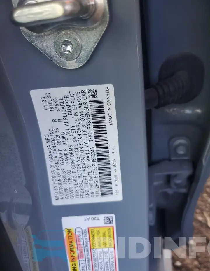 2HGFE2F50PH522046 Photo# 12