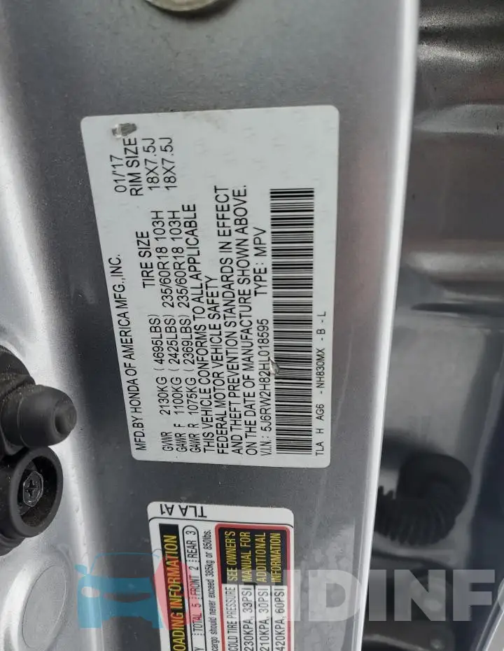 5J6RW2H82HL018595 Photo# 13
