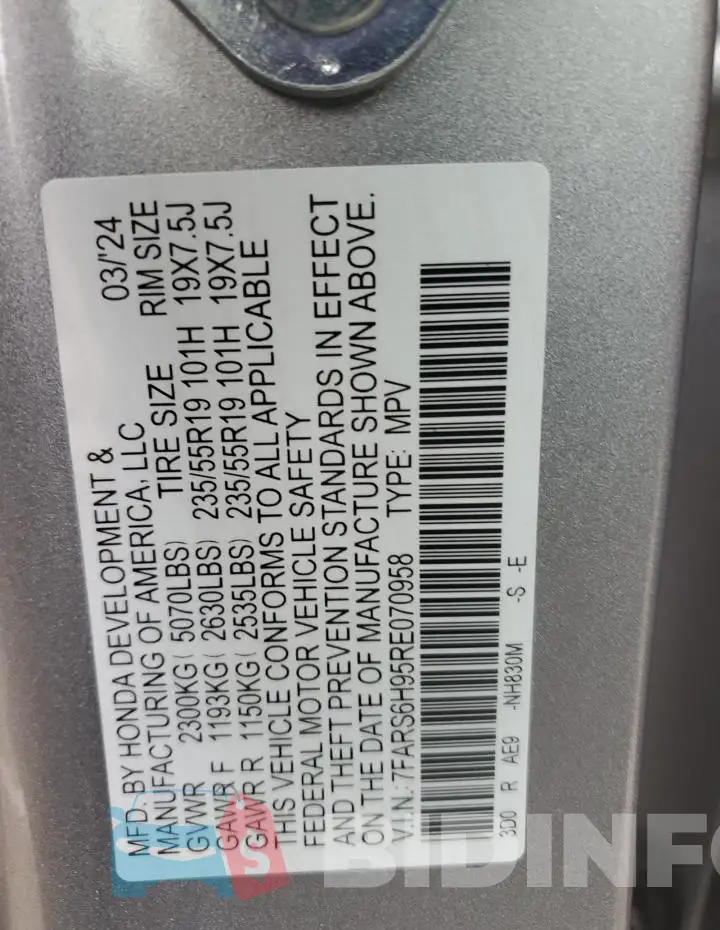 7FARS6H95RE070958 Photo# 13