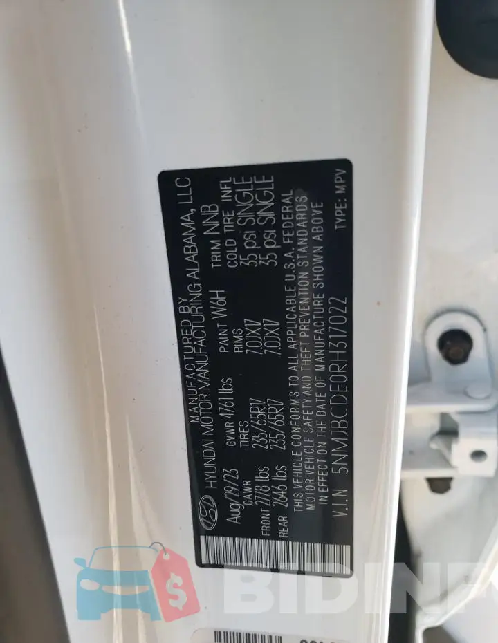 5NMJBCDE0RH317022 Photo# 13