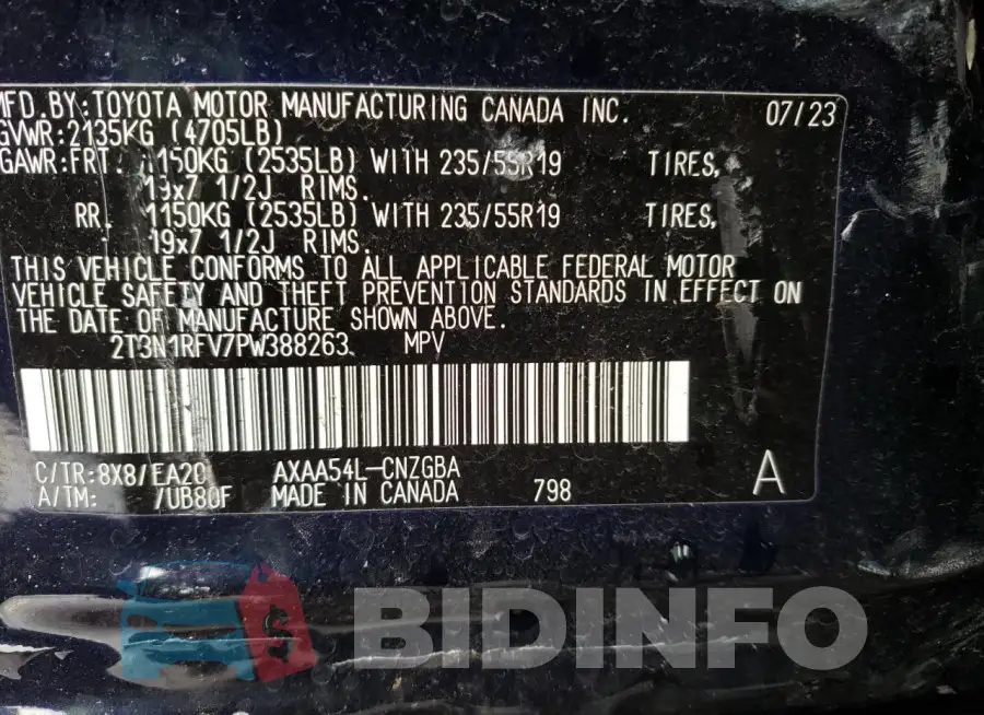 2T3N1RFV7PW388263 Photo# 13