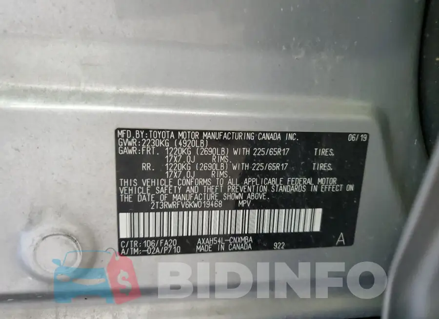 2T3RWRFV6KW019468 Photo# 13