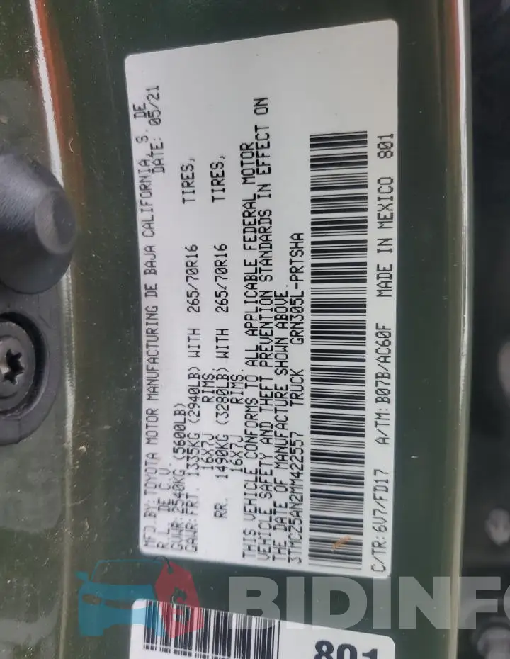 3TMCZ5AN2MM422557 Photo# 12